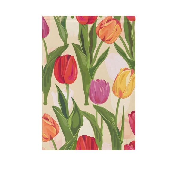 Tulip Floral Garden Flag House Banner 12" x 18" Double Sided Outdoor Yard Decoration