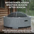 thumbnail image 4 of Sunnydaze Outdoor Large Round Faux Stone Fire Pit with Handles, Log Poker, and Spark Screen - 36" - Ash, 4 of 7