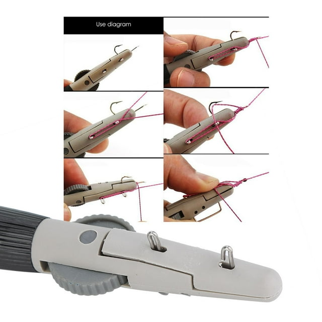 Cergrey Fishing Knot Tool,Manual Fishing Hook Tier Line Tying Tool with Sub-line + Double Hook Fast Knot Tyer Tools, Fast Knot Tool