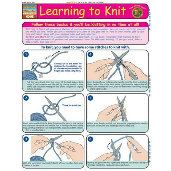 BarCharts- Inc.  Learning To Knit- Pack of 3