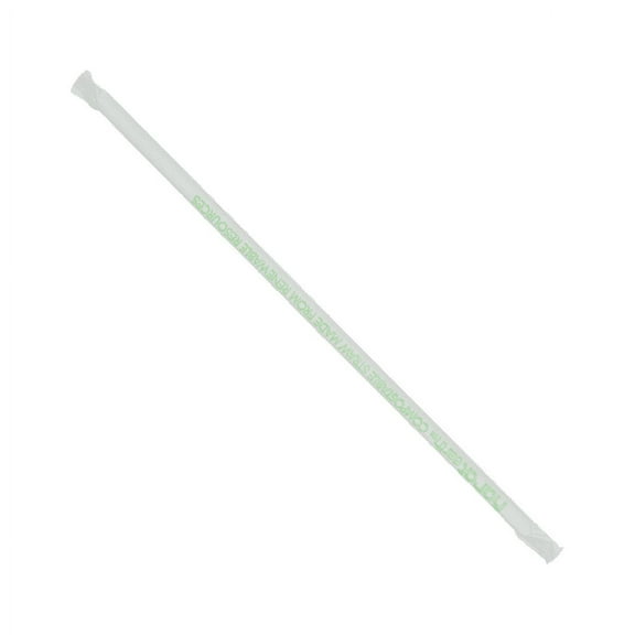 Karat Earth 10.25" Giant PLA Straws (7mm) Paper Wrapped - Clear - 1,200 ct