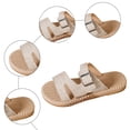 thumbnail image 4 of Rokment Women's Platform Flat Sandals Beach Summer Trendy Casual Comfortable Leather Buckles Open Toe Straw Sole Walking Dress Slip on Slides for Woman Vacation B Size 7, 4 of 6