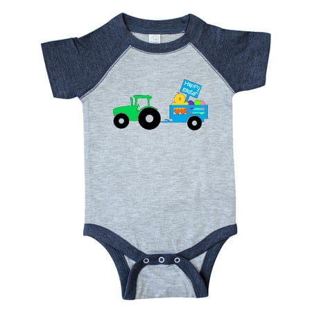 

Inktastic Happy Easter Cute Chick and Green Tractor Gift Baby Boy or Baby Girl Bodysuit