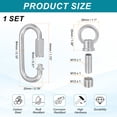 thumbnail image 2 of M10 Fine Thread Lamp Female Loop Holder with M12 Adapter Chain Quick Link, 44 lbs Load Silver Tone, 2 of 7