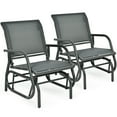 thumbnail image 1 of Gymax 2PCS Patio Swing Glider Chair Single Rocking Chair Yard Outdoor Grey, 1 of 8