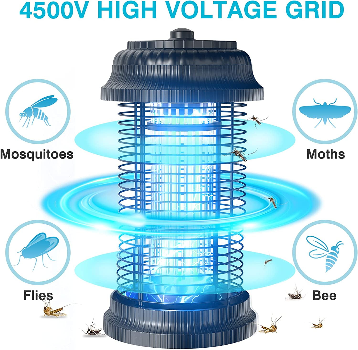Bug Zapper 20W 4500V Mosquito Zapper Indoor Electric Bug Zapper Outdoor, High Powered Mosquito Killer for Home Backyard Patio