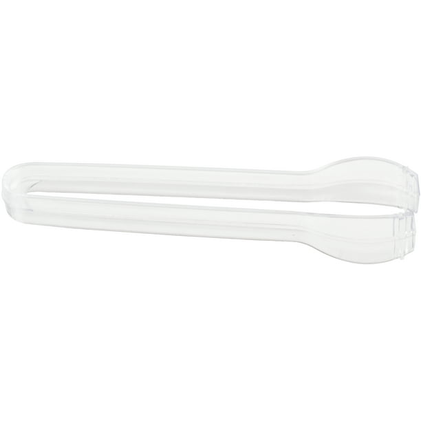 Mini Plastic Serving Tongs, 4.5 in, Clear, 12ct