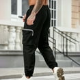 thumbnail image 5 of Zylanna Men's Cargo Pants, Elastic Waist Sports Drawstring Relax Fit Multi-Pockets Jogger Pants for Men Black Size XL, 5 of 7