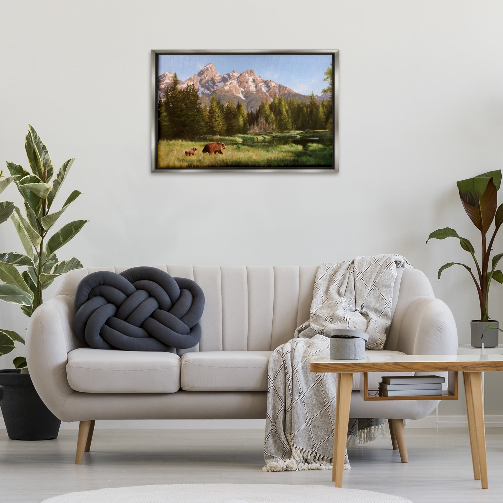 Stupell Industries Taking The Scenic Route Landscape & Nature Painting Gray Floater Framed Canvas Art Print Wall Art, 31 x 21