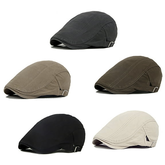 Mens Beret Flat Newsboy Hat Adjustable Irish Cabbie Gatsby Cap Breathable Driving Hunting Hat