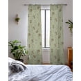 thumbnail image 3 of Sage Green Floral Sheer Curtains 84 Inch Length 2 Panels Set for Living Room/Bedroom, Vintage Spring Botanical Flowers Kitchen Curtains Grommet Semi-Sheer Curtains Drapes Window Treatments 42"x84"x2, 3 of 7