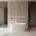thumbnail image 2 of Juliette 60 Inch Freestanding Bathtub in White with Floor Mounted Faucet, Drain and Overflow Trim in Brushed Nickel, 2 of 7