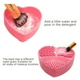 thumbnail image 2 of fastboy Forme de Coeur Brosse Nettoyant Brosse Silicone Nettoyage Tapis avec Éponge Sèche Humide à Double Usage, Rose Rouge, 2 of 7