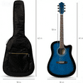 thumbnail image 2 of HarmonyStrings 41in Beginner Acoustic Guitar Full Size All Wood Cutaway Guitar Starter Set w/Case, Strap, Capo, Strings Blue, 2 of 8