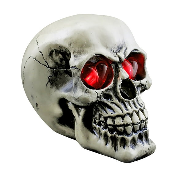 Mozhitti Glowing Heads For Halloween Decoration Outdoor Indoor Life Size Human Sculpture With LED Light Up Glowing Eyes Resin Head Halloween Ornaments 100 Milliamperes Current And 1 V