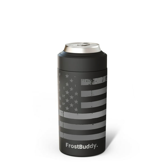 Frost Buddy Universal Can Cooler - Fits all - Stainless Steel Can Cooler for 12 oz & 16 oz Regular or Slim Cans & Bottles - Stainless Steel