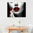 thumbnail image 2 of JRXY  Sexy Red Lips Woman Poster Canvas Wall Art Printins Picture home Decor  20x16in, 2 of 4