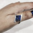 thumbnail image 2 of Natural Lapis Lazuli Ring, Rough Lapis Lazuli Ring, Afghani Lapis, Cross Band Ring, 925 Sterling Silver, Womens Ring, Christmas, Thanksgiving, Handmade, Statement Jewelry, Rough Gemstone Jewelry, 2 of 5