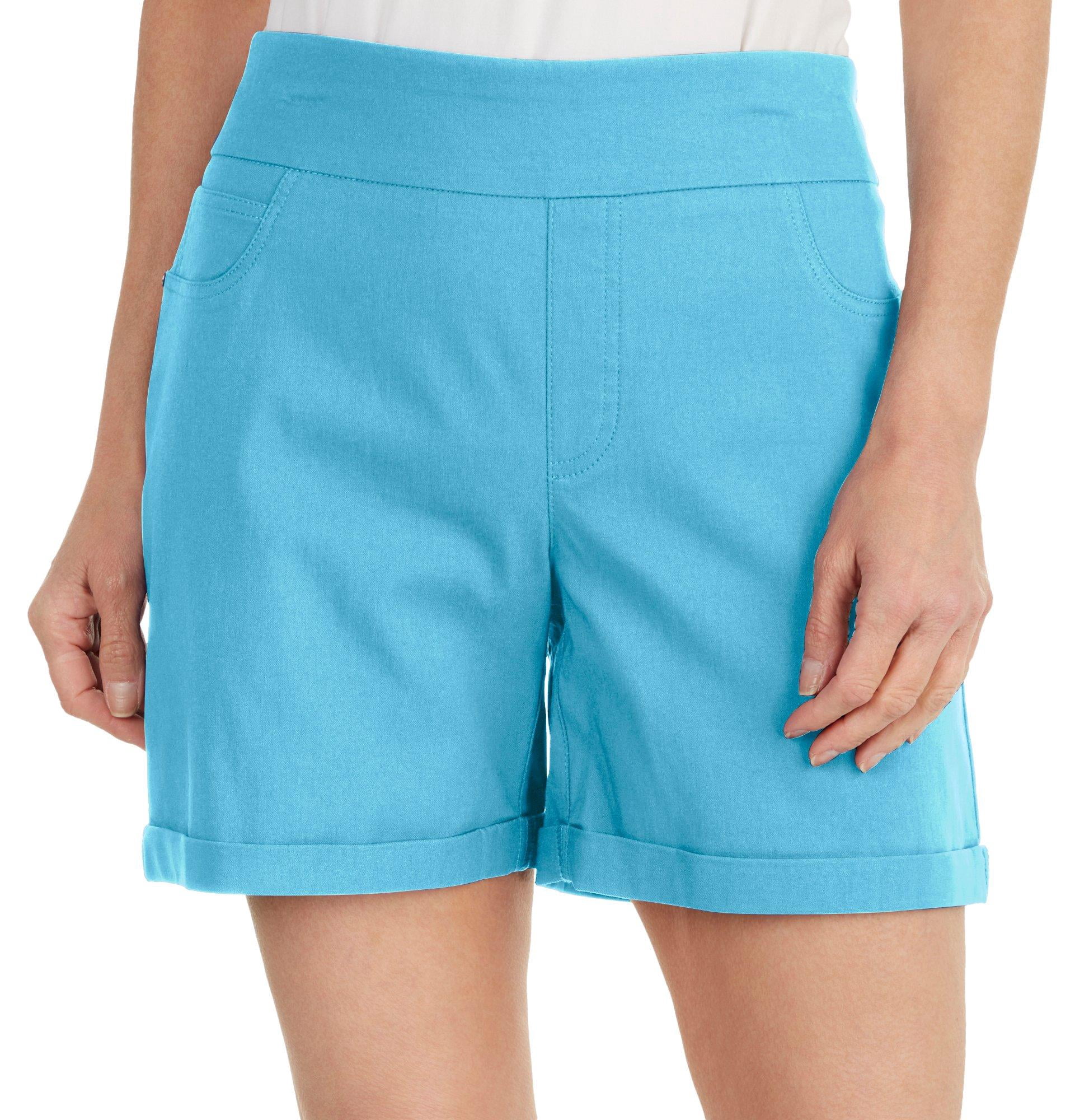 Roll Cuff Stretch Shorts 8P Blue bell 