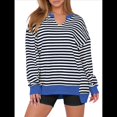 thumbnail image 2 of Sudaderas Oversize para Mujer, Túnicas de Larga con Cuello en V, Jersey Holgado, Atuendo de Otoño 2025. y Negro XL, 2 of 7