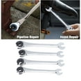 thumbnail image 4 of Ratcheting Wrench Set Metric, 4 Sizes Open  Head Ratcheting Wrench Set 10-17mm 2 Use  for Brake Line, 4 of 7