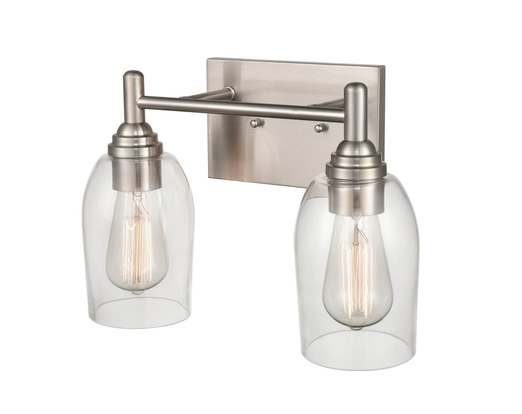 Millennium Lighting  Arlett 2 Light Vanity Fixture in Modern Gold or Brushed Nickel Brushed Nickel Nickel Brushed