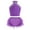 Purple, variant on Haitryli Kids Girls 2 Piece Lyrical Ballet Dance Outfit Sleeveless Shiny Rhinestones Crop Top and Feather Brief Skirt Blue Green 14