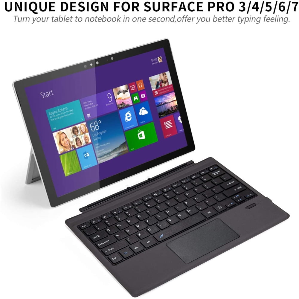 Ft-1089d Wireless Bluetooth-compatible Keyboard With Touchpad Backlit Compatible For Microsoft Surface Pro 3 4 5 6 7