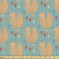 thumbnail image 1 of Cartoon Fabric by the Yard, Birthday Celebration Party Theme with Squirrels Balloons, Upholstery Fabric for Dining Chairs Home Decor Accents, Cadet Blue Multicolor by Ambesonne, 1 of 5