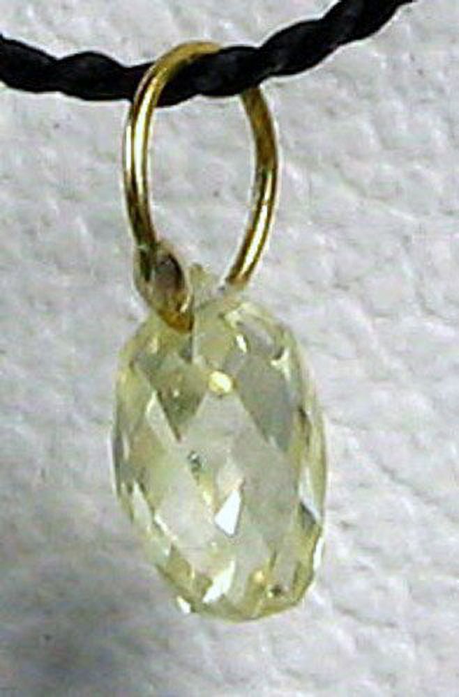 0.26cts Natural Canary Diamond & 18K Gold Pendant | 4x2.75x2.5mm | - image 3 of 3