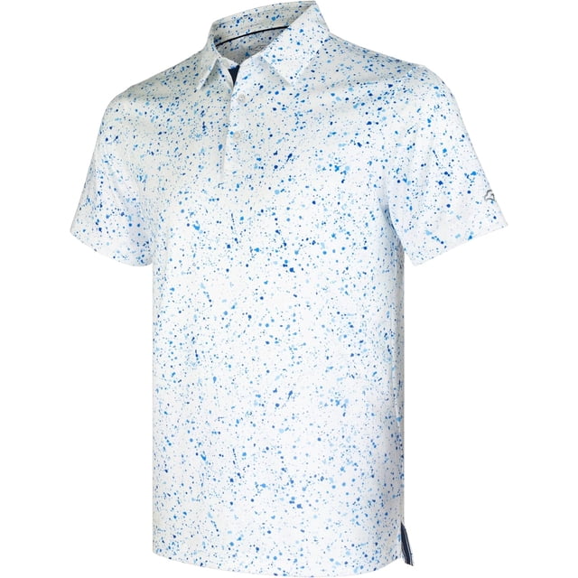 Men's Golf Shirts Short Sleeve Moisture Wicking Dry Fit Print Patterns Collared Performance Polo Golf Shirts for Men