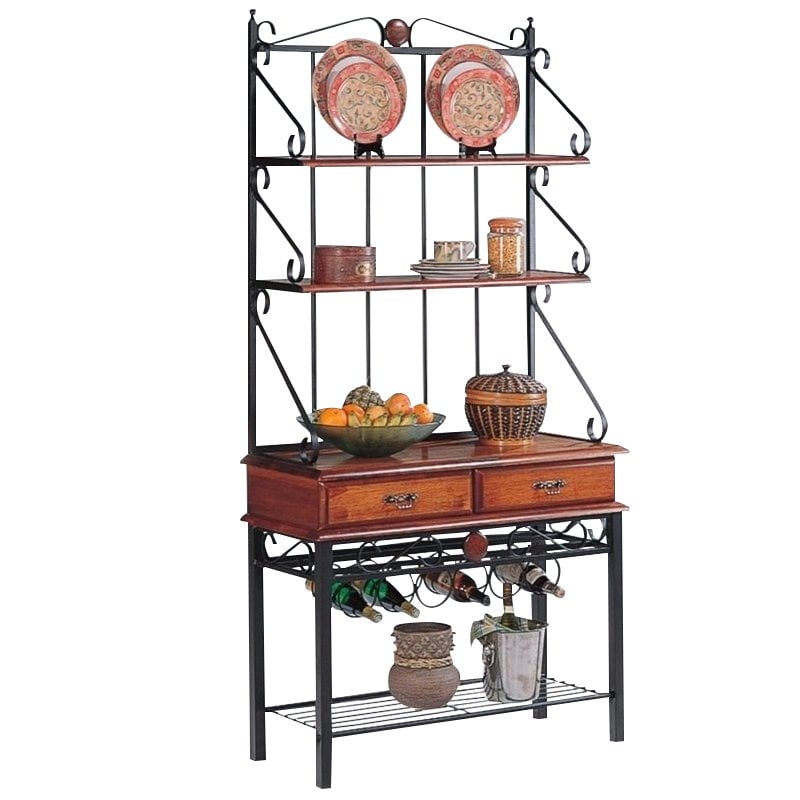 Oak hill distressed oak bakers rack hotsell