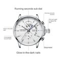 thumbnail image 2 of Men’s Quartz Chronograph Watch, Genuine Leather Strap Wrist Watch, 3ATM Waterproof Luminous Business Dress Watch, 2 of 5