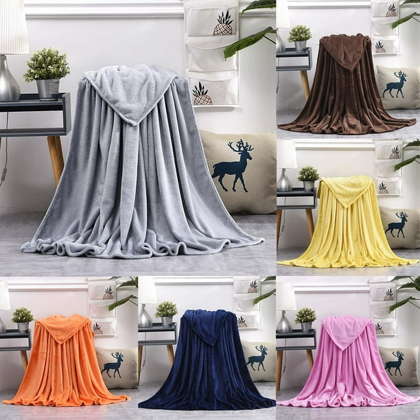 Ofertas Relámpago, Manta de vellón súper suave y cálida para sofá, ropa de cama Akmoler
