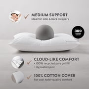 Sobel Westex Sobella Queen Size Bed Pillow | Side Sleeper Pillow for Adults | 300TC, 100% Cotton Case | Soft, Machine Washable Hotel Quality Pillow for Sleeping | 20 X 30