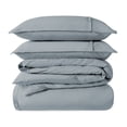 thumbnail image 2 of Bare Home Organic Cotton Duvet Cover Set, 300 Thread Count, Percale Weave, King/Cal King, Dusty Blue, 2 of 5