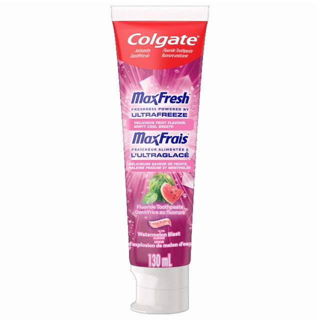 Colgate MaxFresh Fluoride Toothpaste, Watermelon Blastwith Mint, 130 ml