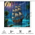 thumbnail image 2 of Modern Sailboat Bathroom Shower Curtain Set Beautiful Sea Sailing Ship 4PCS Shower Curtain Sets, Toilet Lid Cover and Bath Mat Shower Curtains for Bathroom with 12 Hooks, 2 of 8