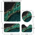 thumbnail image 5 of 4PCS/Set Shower Curtain Marble Pink Shiny (No Glitter) Bathroom Decor Set with 12 Hooks ,Toilet Lid Cover Sets with Non-Slip Rug Bath Mat for Bathroom, Polyester, Waterproof,, 5 of 7