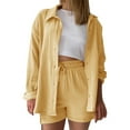 thumbnail image 3 of 2 Piece Short Sets for Women Plus Size Summer Travel Vacation Airport Outfits Oversized Vacation Workout Shorts Sets Matching Clothing, 3 of 6