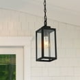 thumbnail image 4 of SAFAVIEH Clemens LED Matte Black Metal Pendant Light with Clear Shade, 4 of 6