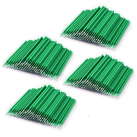 Disposable Micro Brush 400 Pcs Microbrush Dental Applicators Microfiber Wands Micro Brush Swabs for Eyelash Extensions, Makeup Application and Personal Care - Green
