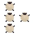 thumbnail image 3 of Posavasos con forma de oveja, posavasos de poliéster tejidos a mano, posavasos de dibujos animados de moda, posavasos para bebidas para regalo, hotel, Beige, 3 of 8