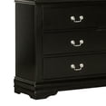 thumbnail image 2 of Ryla Wide Dresser, 6 Drawers, Nickel Metal Handles, Black Solid Wood, 2 of 5