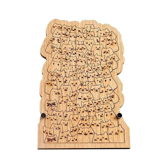 Cat Shaped Wooden Jigsaw Puzzle, Unique Animal Shape Wood Puzzle, Adult Educational Family Game, CreativePuzzle Gifts for Cat Lovers, Home Decor Christmas New Year Gift