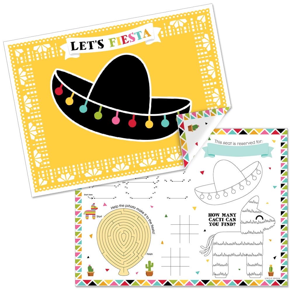 Let’s Fiesta Paper Mexican Fiesta Birthday Party Coloring Sheets