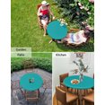 thumbnail image 6 of Fitted Round Tablecloths Table Covers 45-54in,Minimalism Solid Color Modern Art Waterproof Elastic Edged Table Cloth for Kitchen Dining Holiday Party Tables Decor,Pure Teal Aquamarine Green, 6 of 6
