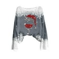 thumbnail image 4 of Elvqul Womens Christmas Tops Dressy Shirts Long Sleeve Pullover Gray Cute Blouses for Women Knitted, 4 of 4