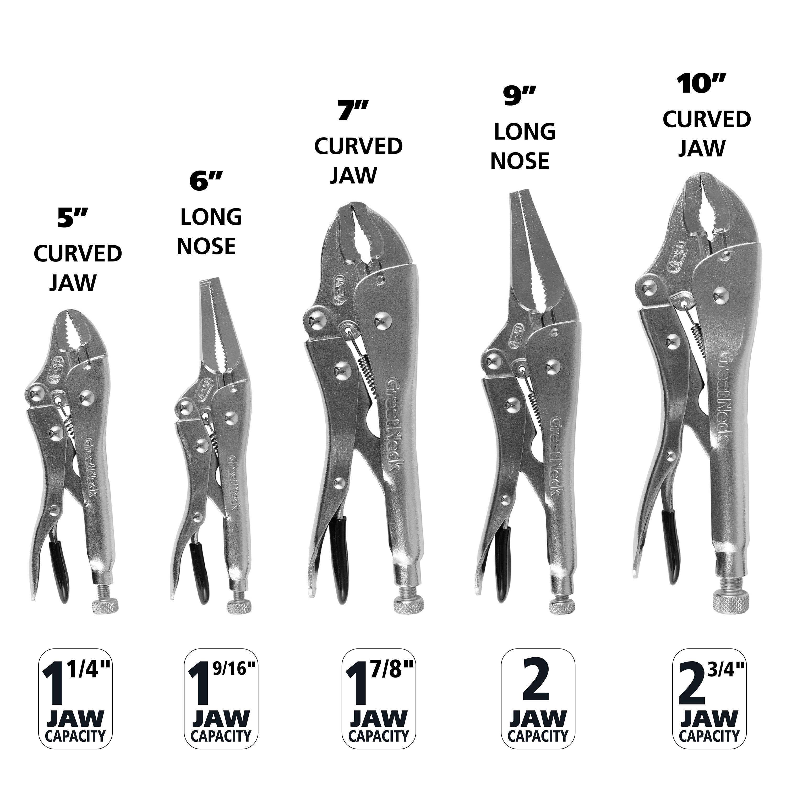 GreatNeck Locking Pliers Sets, 5 Pieces