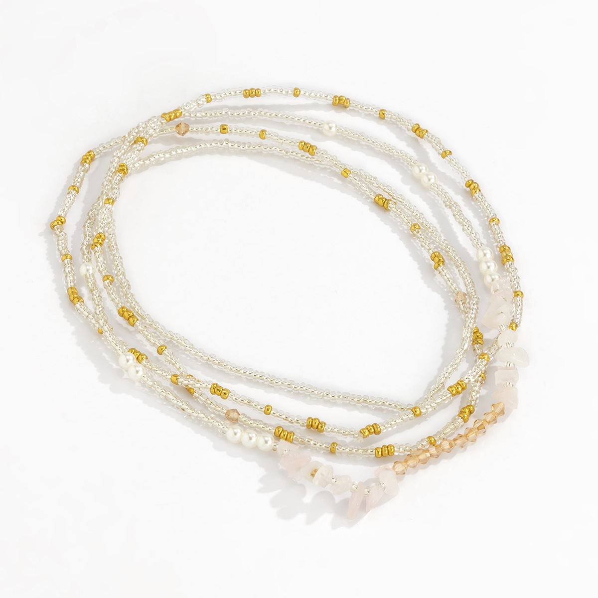 2 PCS African Opal Beads Waist Chain Elastic Seed Beads Belly Body Chain Summer Beach Waist Jewelry Beads Bracelet Beads Anklet Body Accessories for Women Walmart
